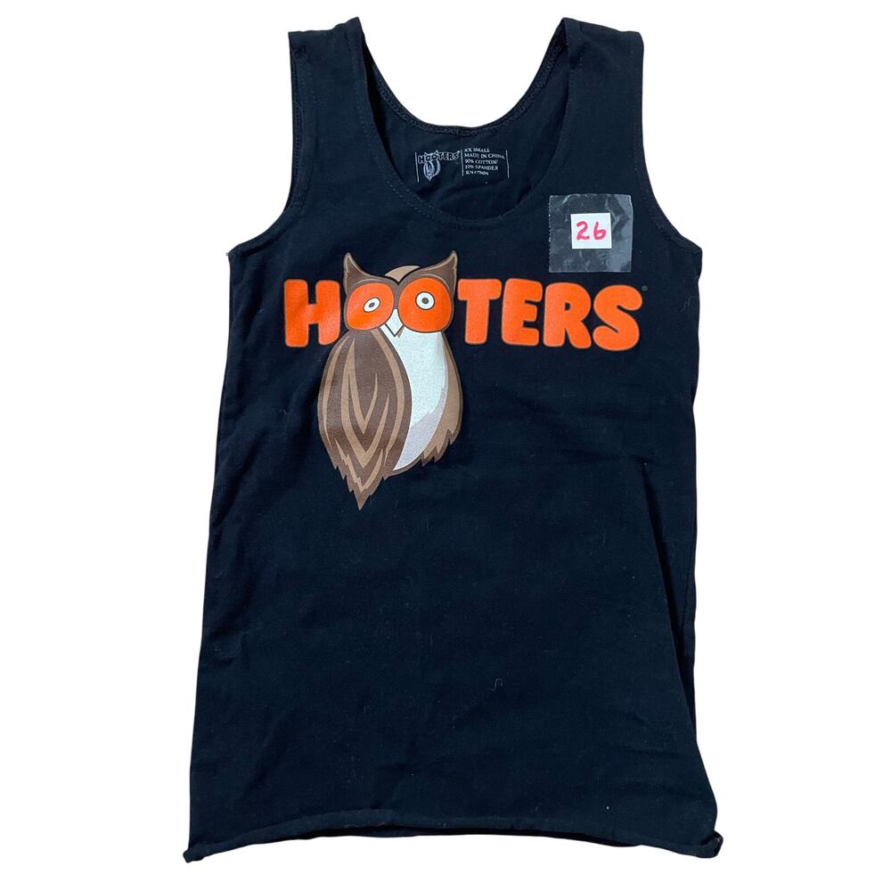 #26 New Hooters Girl Uniform Tank Black size Xxs Cotton spandex
